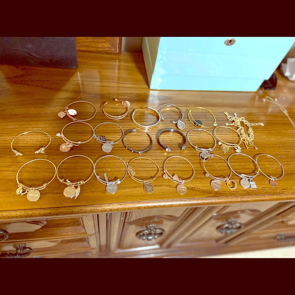 Bangle bracelets and charm bracelet
